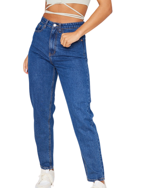 Pantalón Mom Jeans Corte Alto Estilo Vintage